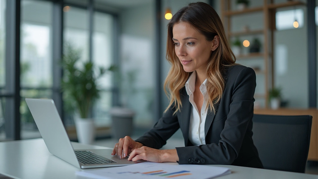 Инвестор в недвижимость анализирует инвестиционные данные на ноутбуке с финансовыми графиками