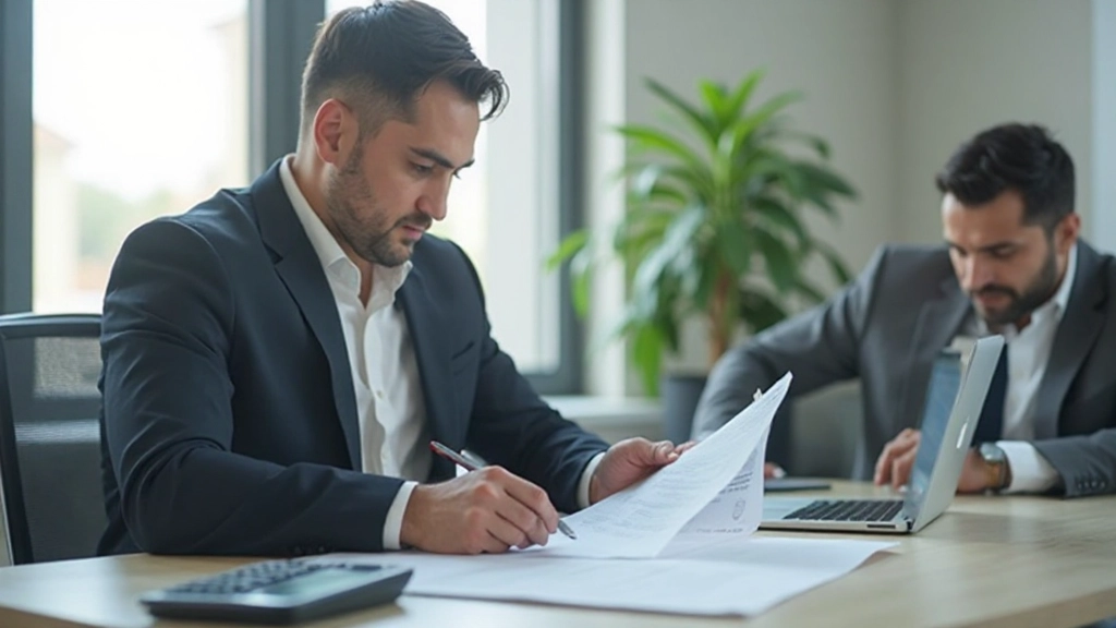 Профессиональное рабочее пространство с документами по управлению недвижимостью